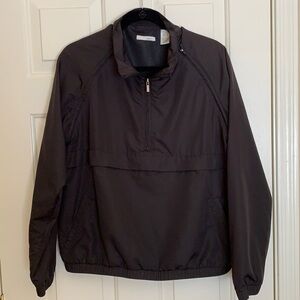 Golf jacket brilliant solid black sz large (12-14) BLK5. Zip off sleeves.